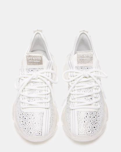Steve Madden MAXIMA White Rhinestones Sneakers | Women's Sneakers