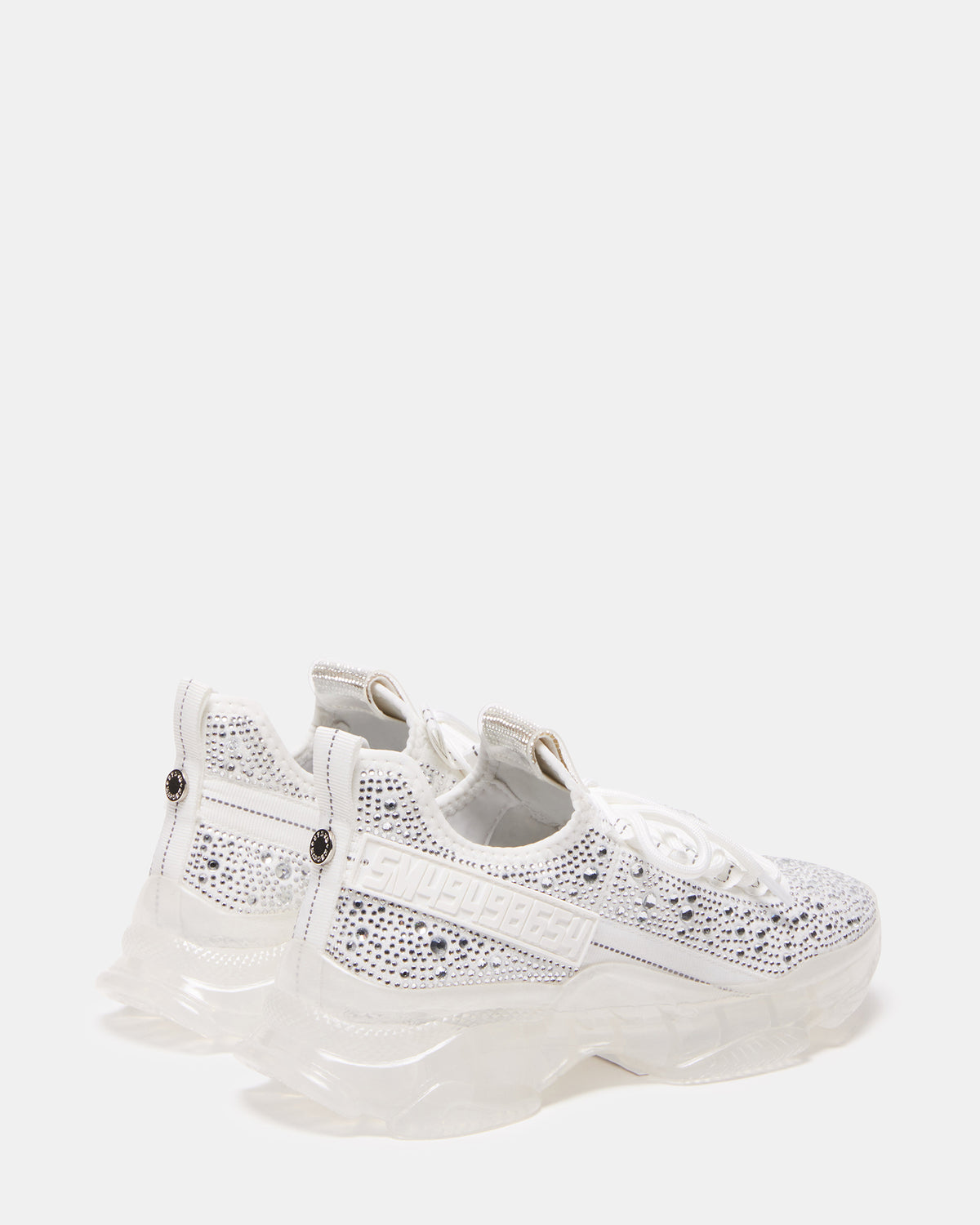 Steve Madden MAXIMA White Rhinestones Sneakers | Women's Sneakers