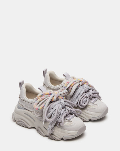 Steve Madden PRYCE Grey Low-Top Lace-Up Chunky Platform Women's Sneaker