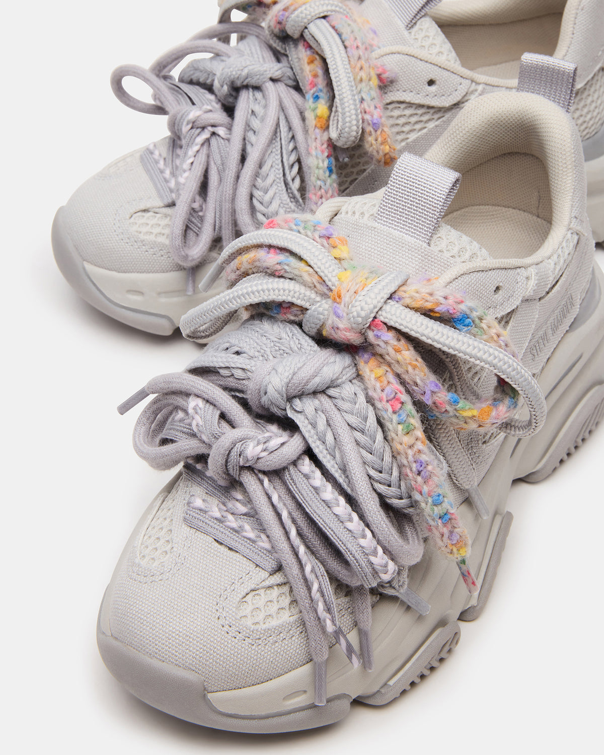 Steve Madden PRYCE Grey Low-Top Lace-Up Chunky Platform Women's Sneaker