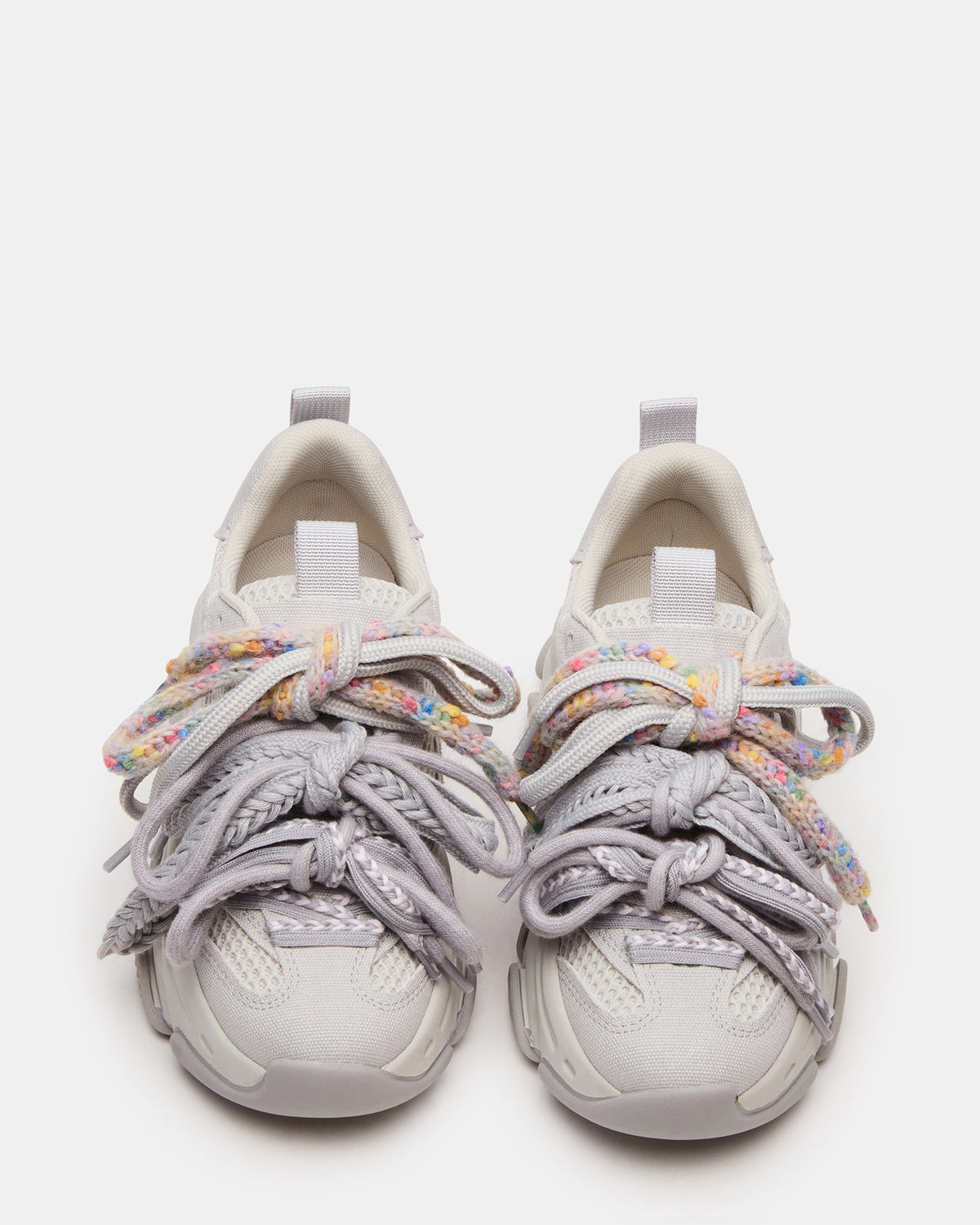 Steve Madden PRYCE Grey Low-Top Lace-Up Chunky Platform Women's Sneaker
