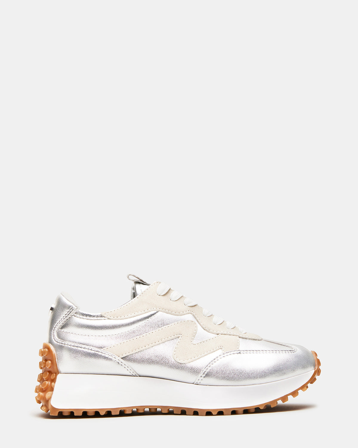 Steve Madden CAMPO Silver Lace-Up Women's Sneaker