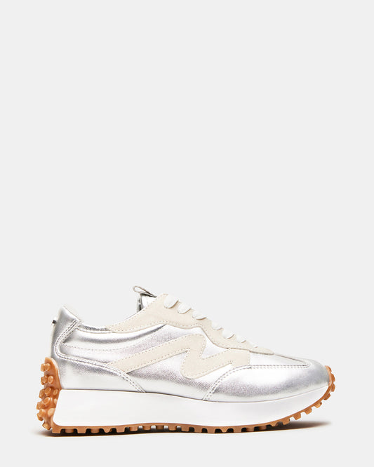 Steve Madden CAMPO Silver Lace-Up Women's Sneaker