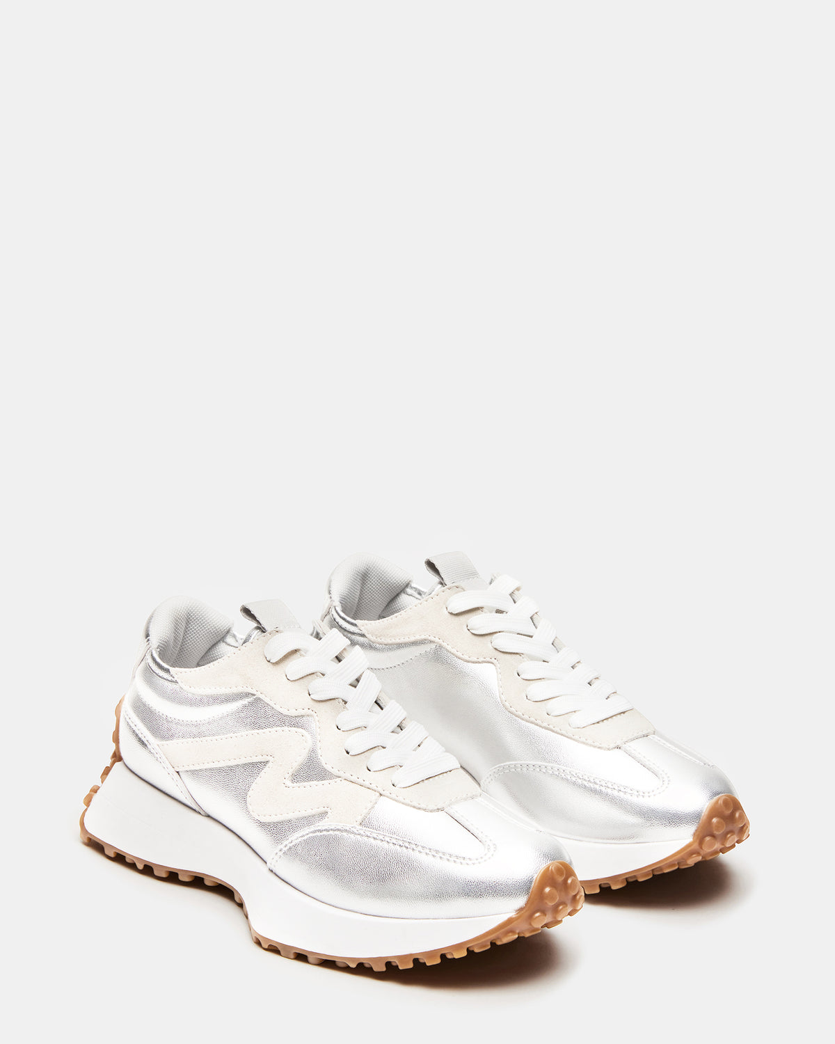 Steve Madden CAMPO Silver Lace-Up Women's Sneaker
