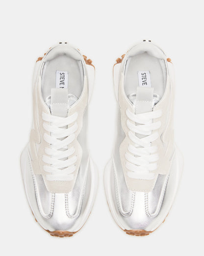 Steve Madden CAMPO Silver Lace-Up Women's Sneaker