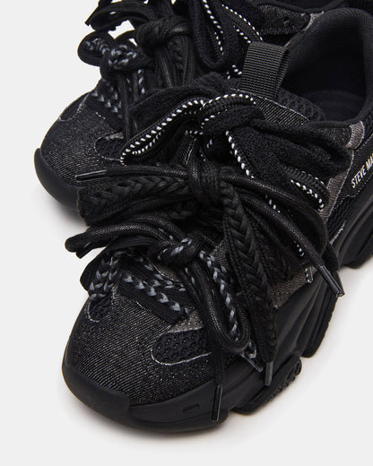 Steve Madden PRYCE Black Low-Top Lace-Up Chunky Platform Women's Sneaker