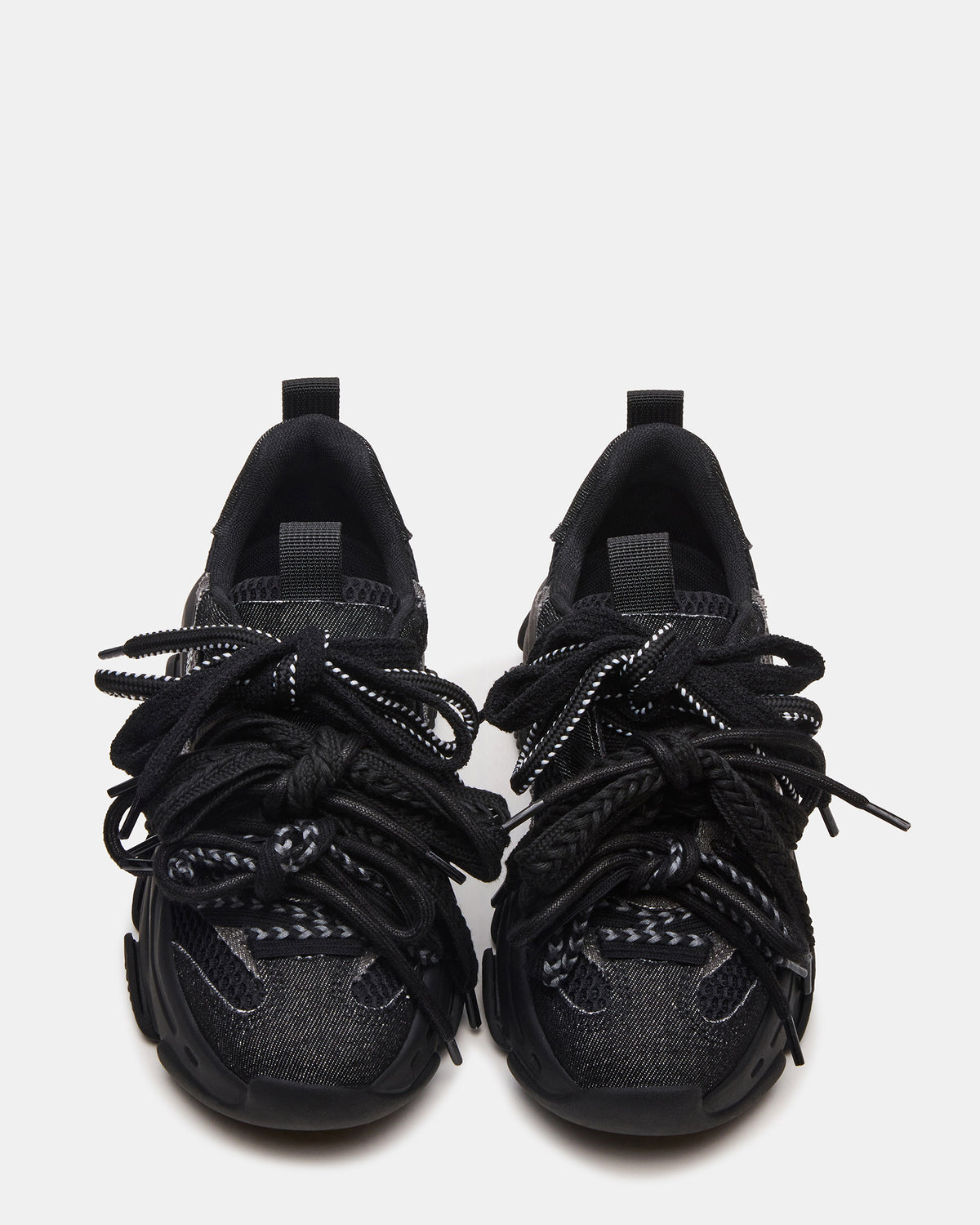 Steve Madden PRYCE Black Low-Top Lace-Up Chunky Platform Women's Sneaker