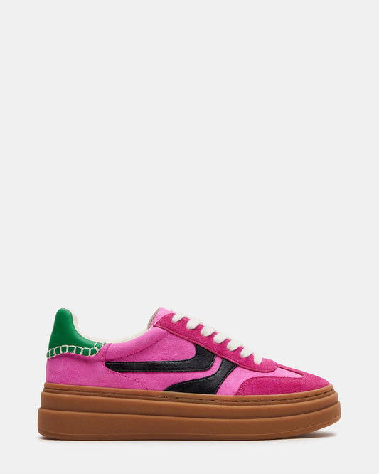 Steve Madden DODGE Pink Multi Low-Top Platform Women's Sneaker