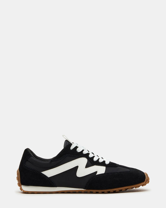 Steve Madden CASPER Black/White Low-Top Lace-Up Women's Sneaker
