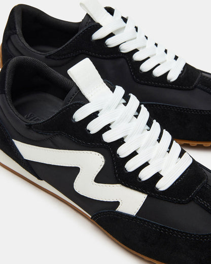 Steve Madden CASPER Black/White Low-Top Lace-Up Women's Sneaker
