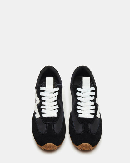 Steve Madden CASPER Black/White Low-Top Lace-Up Women's Sneaker