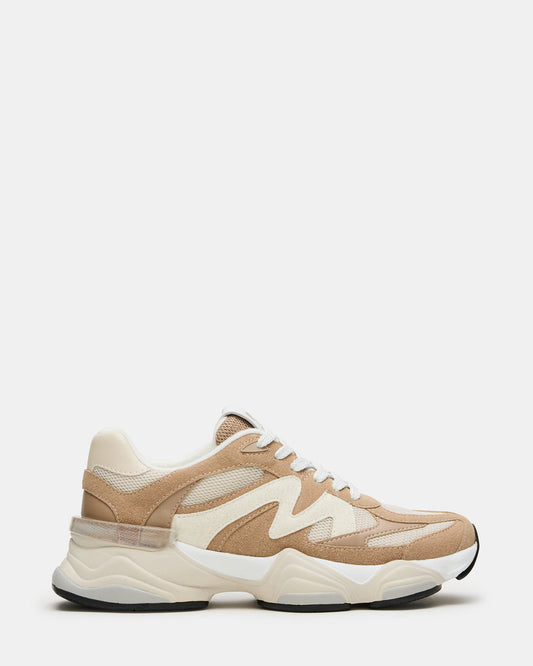 Steve Madden SEBI Taupe Multi Low-Top Lace-Up Women's Sneaker