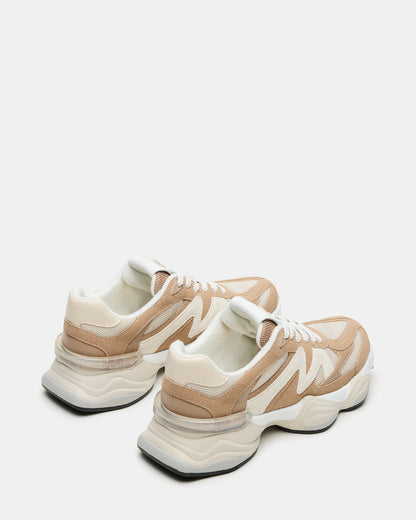 Steve Madden SEBI Taupe Multi Low-Top Lace-Up Women's Sneaker