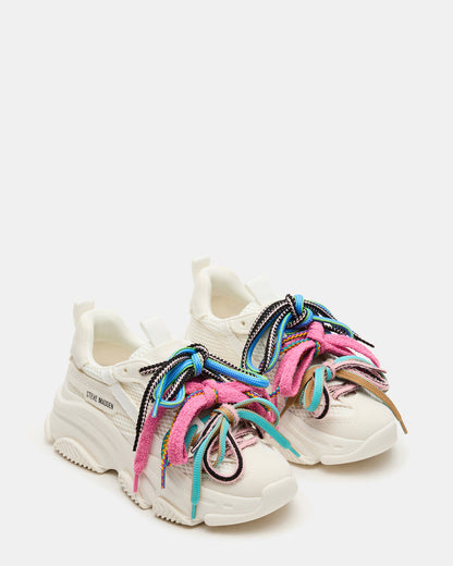 Steve Madden PRYCE White Low-Top Lace-Up Chunky Platform Women's Sneaker