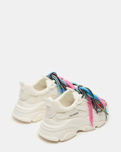 Steve Madden PRYCE White Low-Top Lace-Up Chunky Platform Women's Sneaker