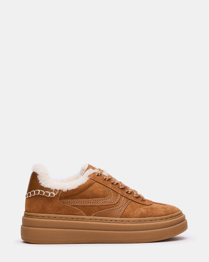 Steve Madden DODGE Faux Fur Low-Top Platform Women's Sneaker