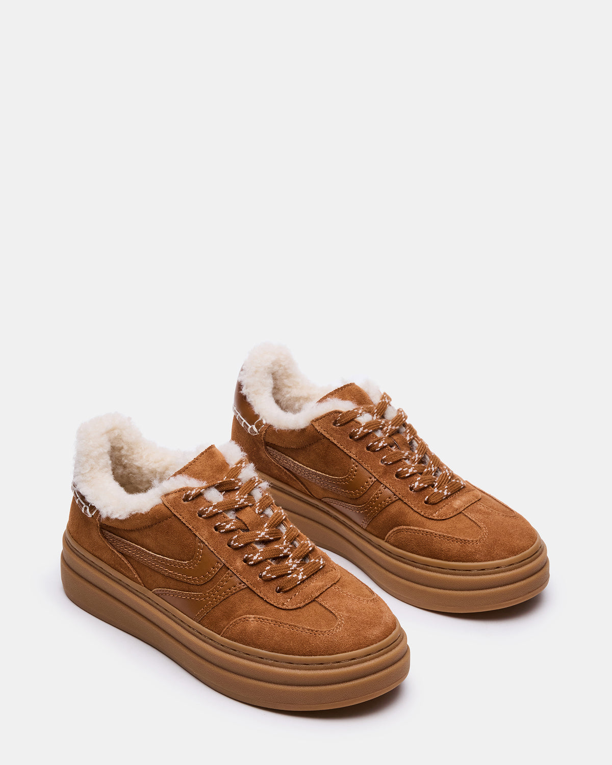 Steve Madden DODGE Faux Fur Low-Top Platform Women's Sneaker