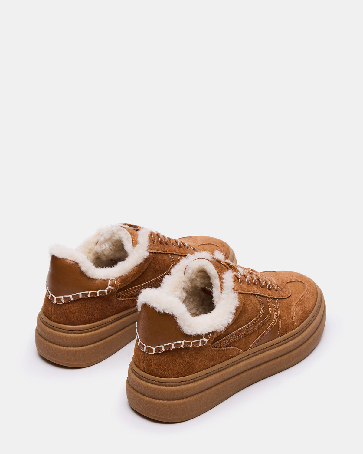 Steve Madden DODGE Faux Fur Low-Top Platform Women's Sneaker