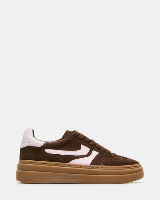 Steve Madden DODGE Brown Multi Low-Top Platform Women's Sneaker
