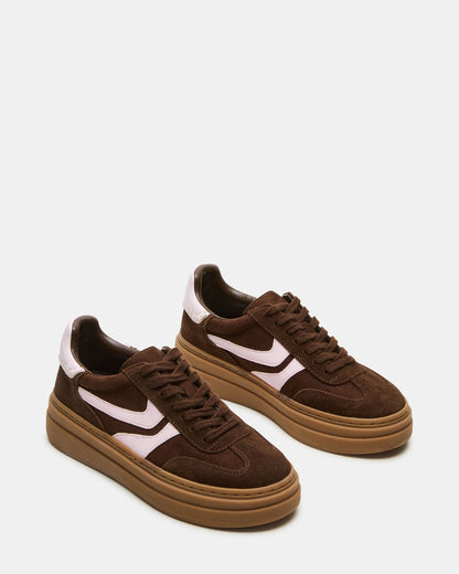 Steve Madden DODGE Brown Multi Low-Top Platform Women's Sneaker