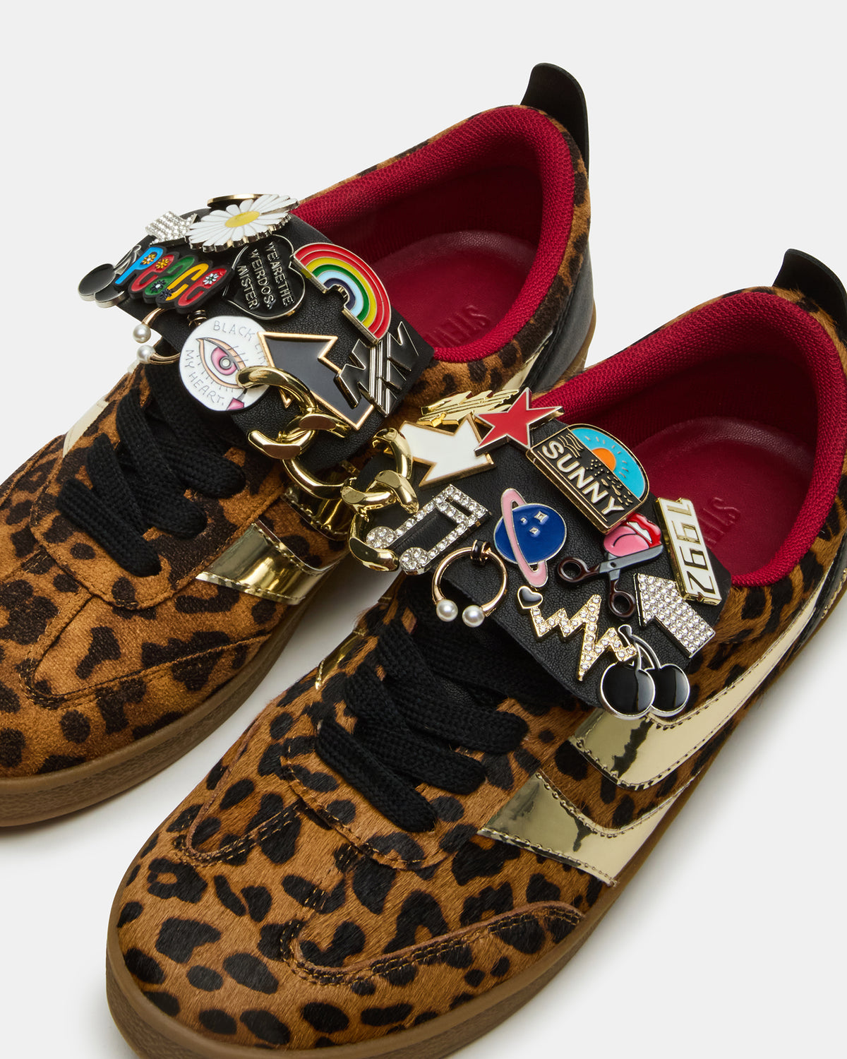 Steve Madden WYATT Leopard Lace-Up Low-Top Pin Women's Sneaker
