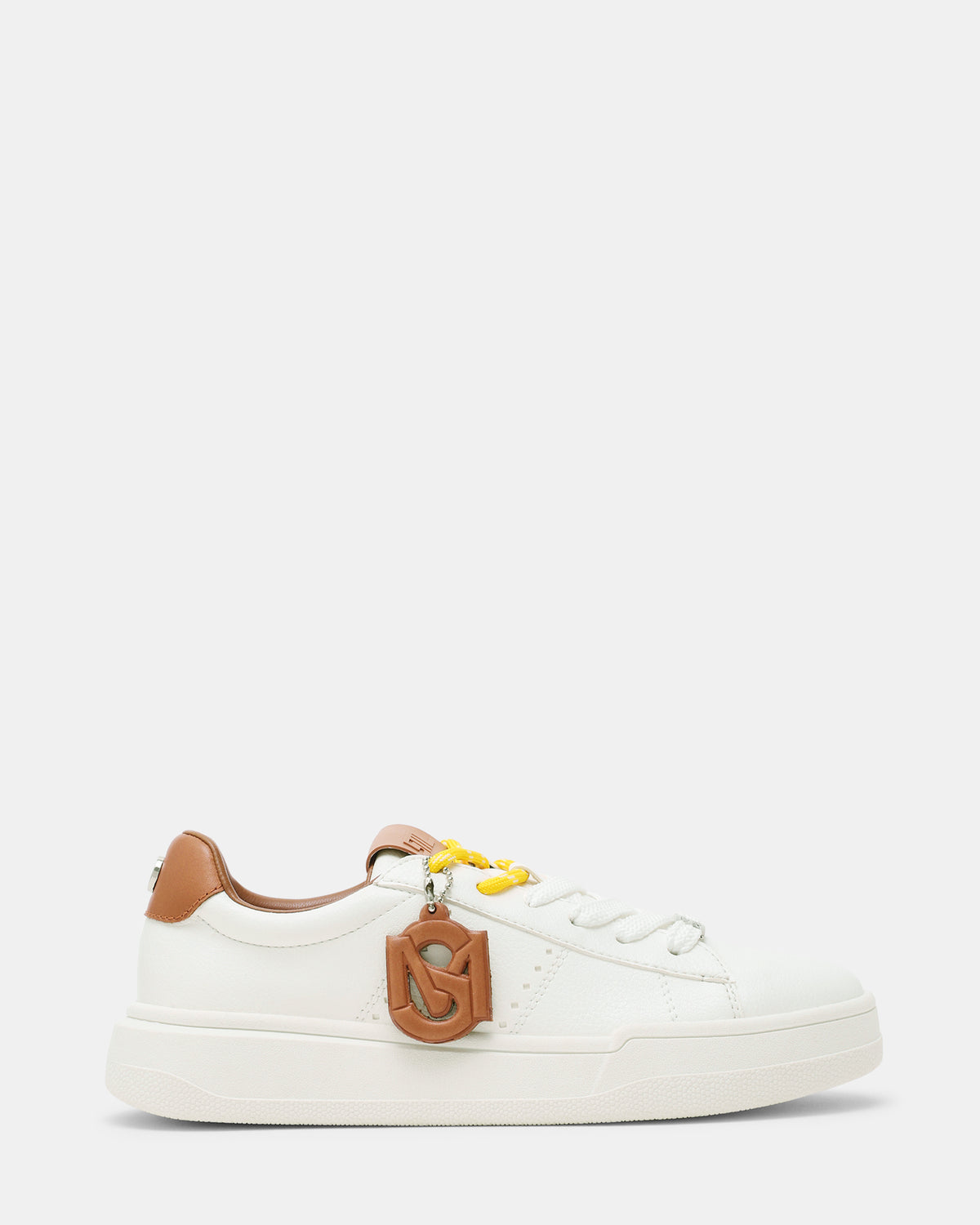 Steve Madden MARVIN White/Tan Low-Top Lace-Up Women's Sneaker