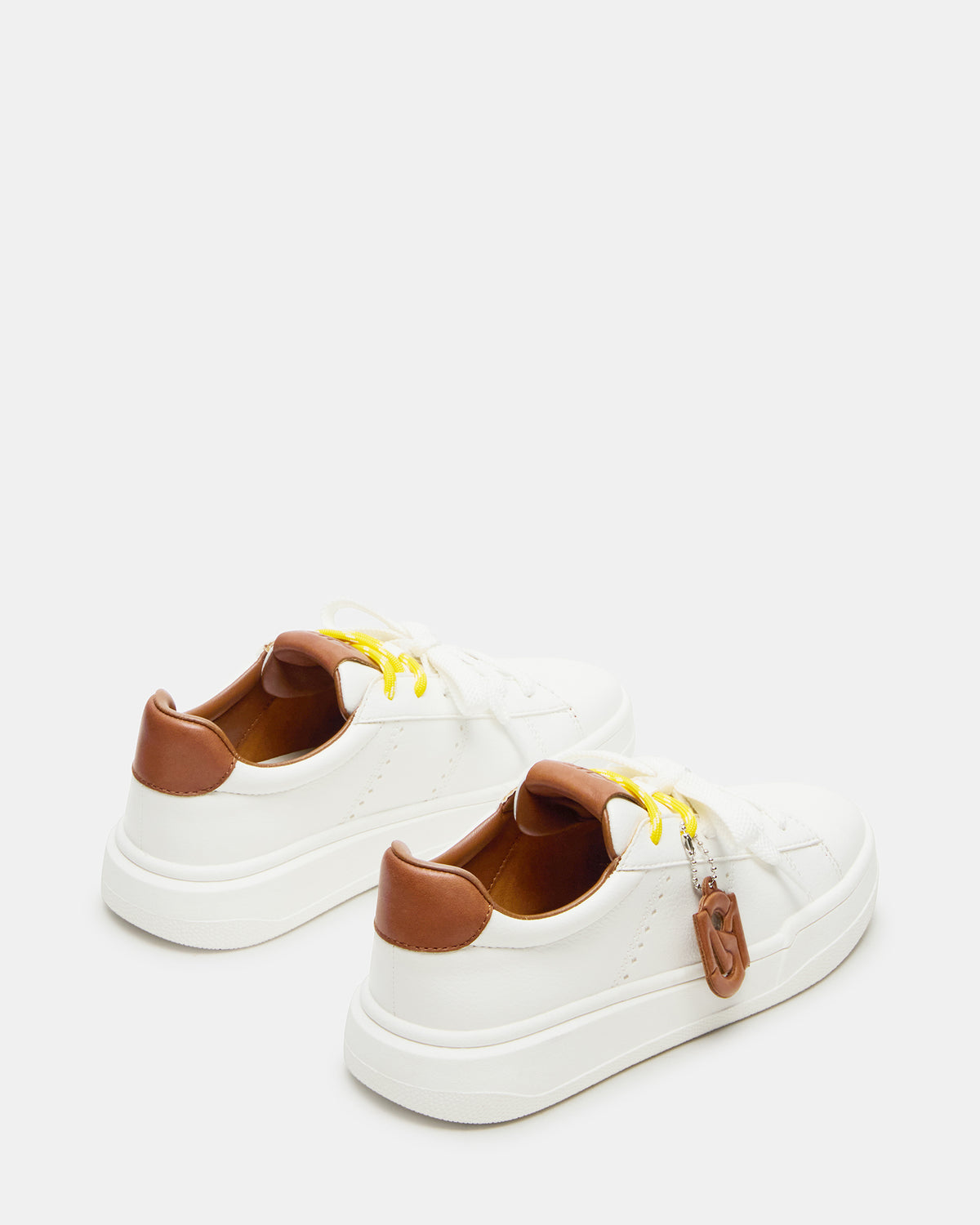Steve Madden MARVIN White/Tan Low-Top Lace-Up Women's Sneaker
