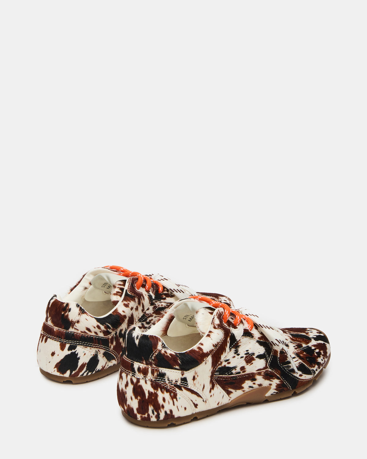 Steve Madden AZIEL Brown Cow Print Low-Top Lace-Up Women's Sneakers