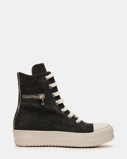 Steve Madden DEVON Black/White High-Top Lace-Up Women's Sneaker