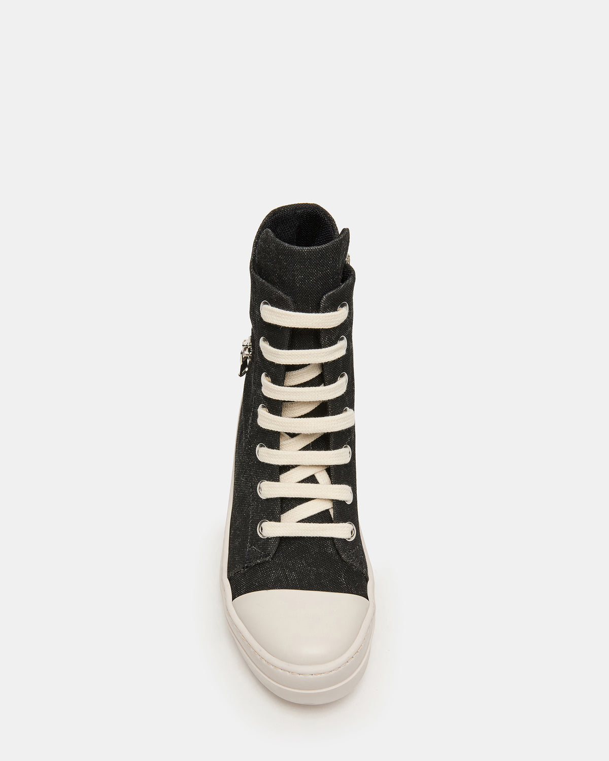 Steve Madden DEVON Black/White High-Top Lace-Up Women's Sneaker