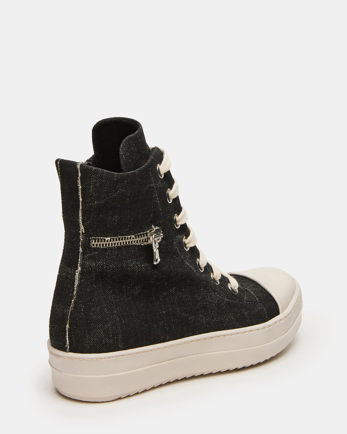 Steve Madden DEVON Black/White High-Top Lace-Up Women's Sneaker