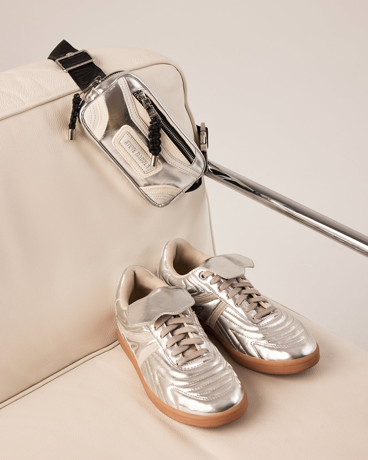 Steve Madden MADRID Silver Women's Low-Top Sneakers