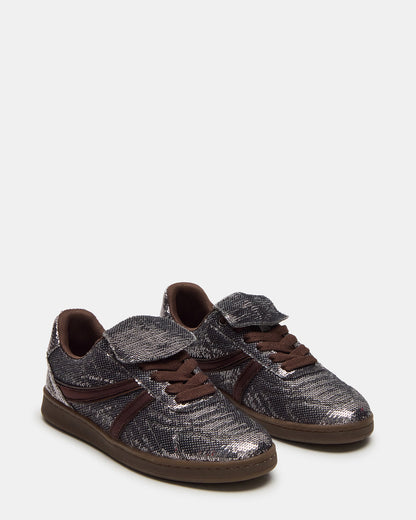 Steve Madden MADRID Sequin Pewter Low-Top Sneaker | Women's Sneakers