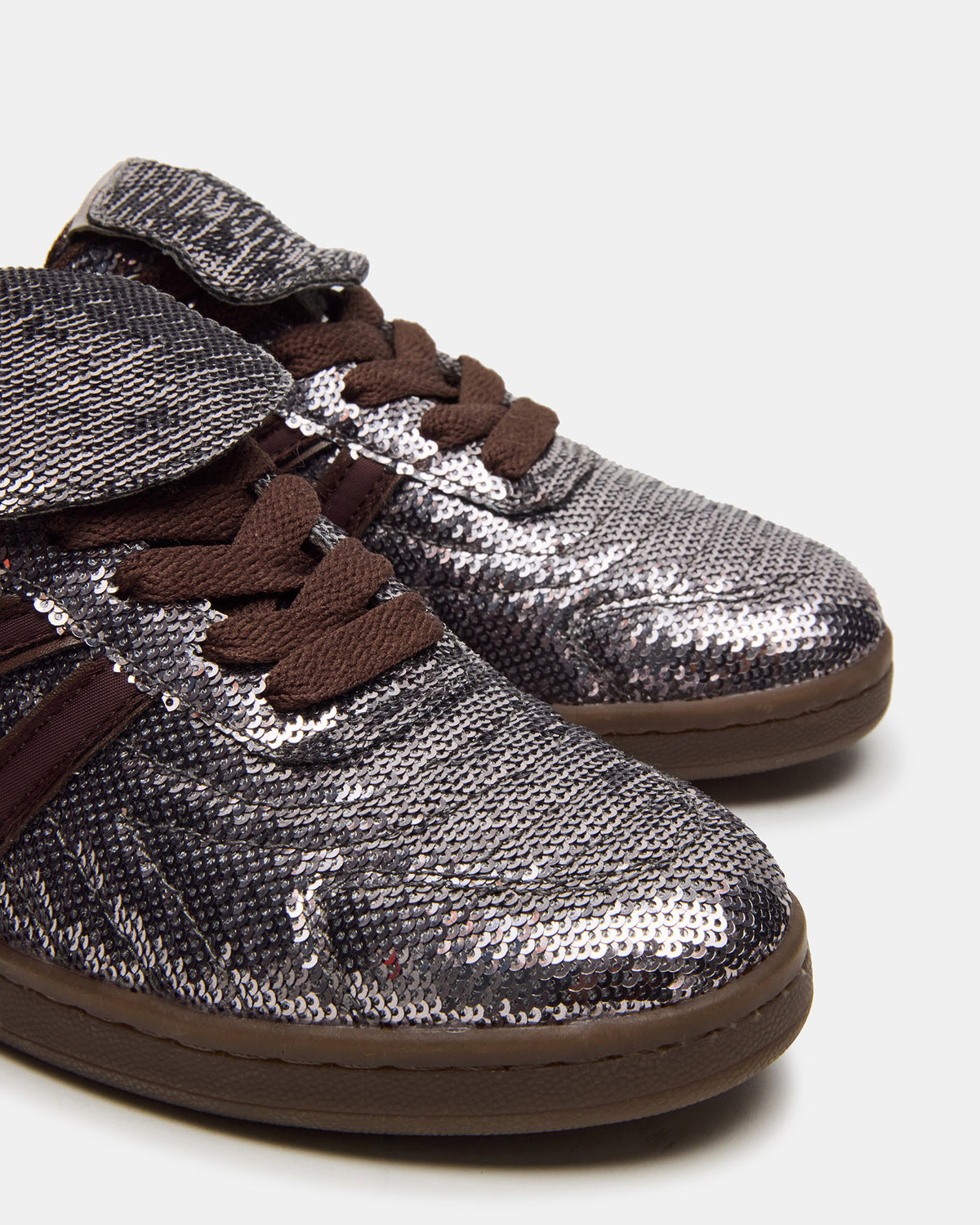 Steve Madden MADRID Sequin Pewter Low-Top Sneaker | Women's Sneakers