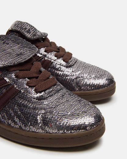 Steve Madden MADRID Sequin Pewter Low-Top Sneaker | Women's Sneakers