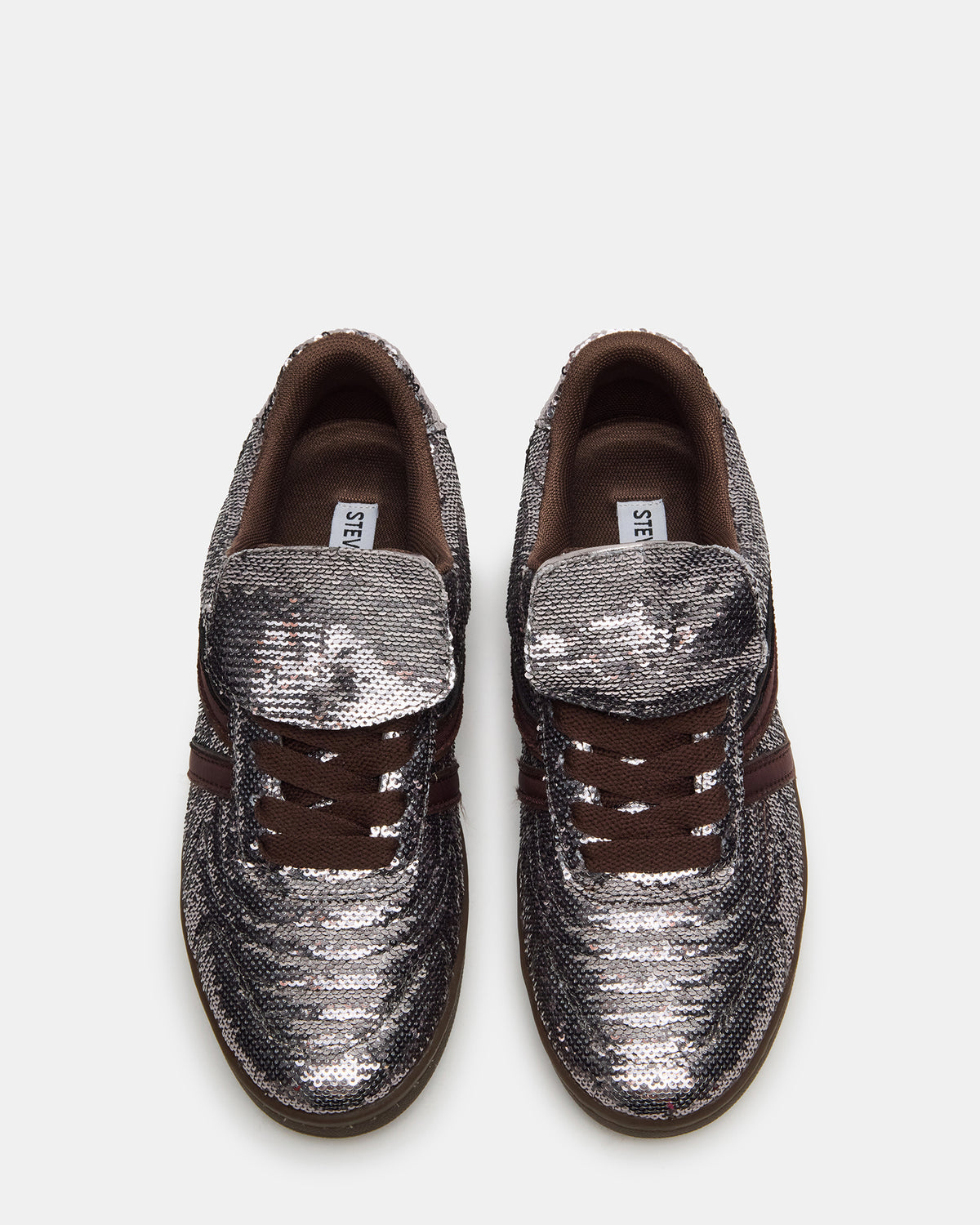 Steve Madden MADRID Sequin Pewter Low-Top Sneaker | Women's Sneakers