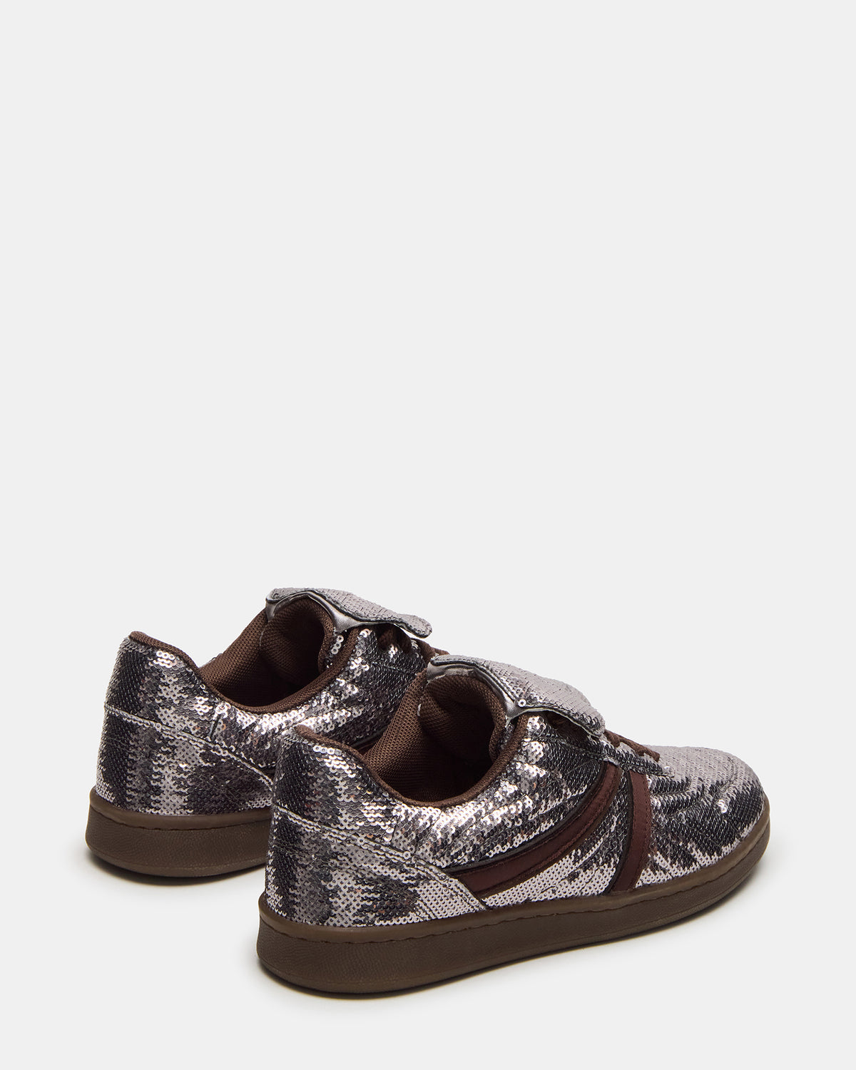 Steve Madden MADRID Sequin Pewter Low-Top Sneaker | Women's Sneakers