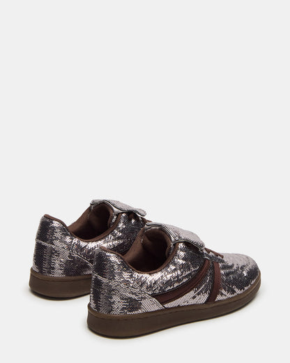 Steve Madden MADRID Sequin Pewter Low-Top Sneaker | Women's Sneakers