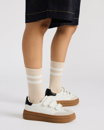 Steve Madden DASH White Multi Women's Low-Top Platform Velcro Sneaker