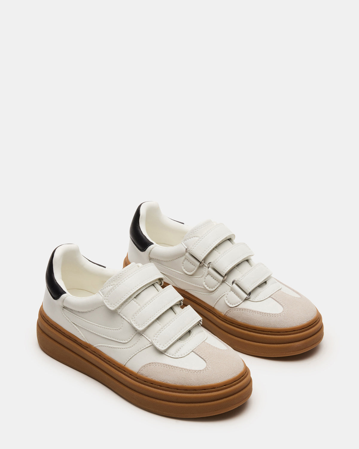 Steve Madden DASH White Multi Women's Low-Top Platform Velcro Sneaker