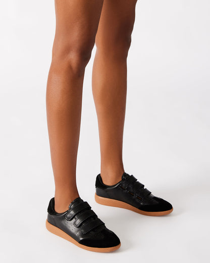 Steve Madden MOMENTUM Black Velcro Low-Top Women's Sneakers