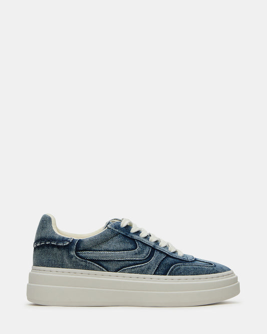Steve Madden DODGE Denim Fabric Low-Top Platform Women's Sneaker