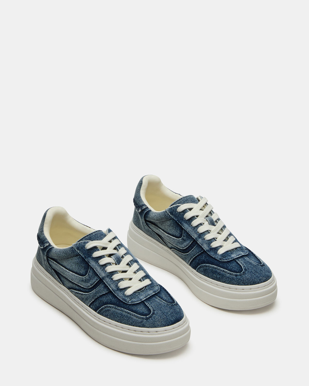 Steve Madden DODGE Denim Fabric Low-Top Platform Women's Sneaker