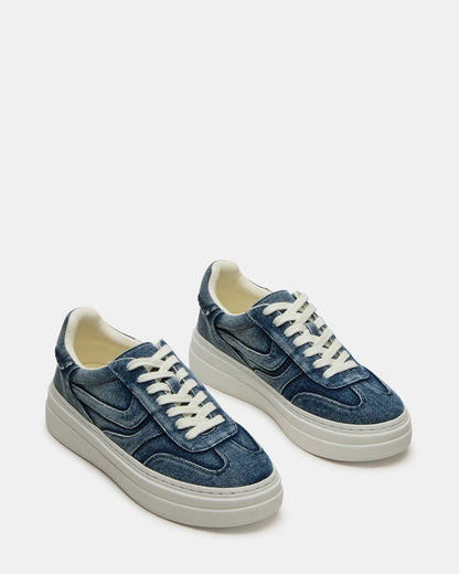 Steve Madden DODGE Denim Fabric Low-Top Platform Women's Sneaker
