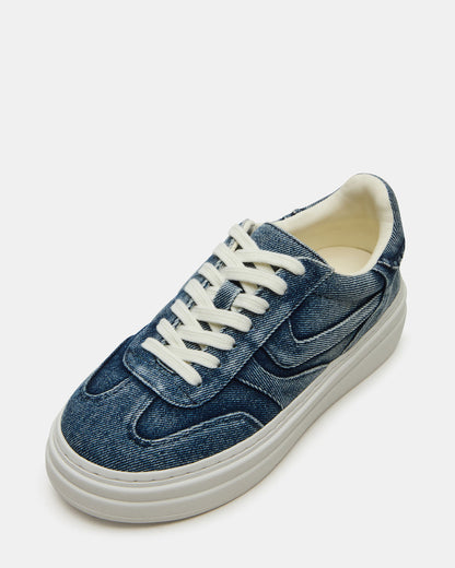 Steve Madden DODGE Denim Fabric Low-Top Platform Women's Sneaker