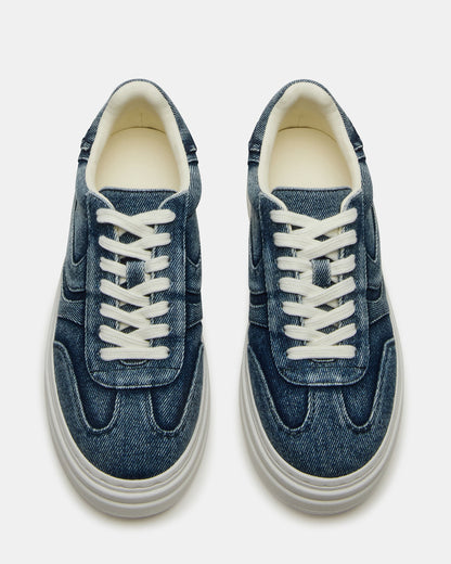 Steve Madden DODGE Denim Fabric Low-Top Platform Women's Sneaker