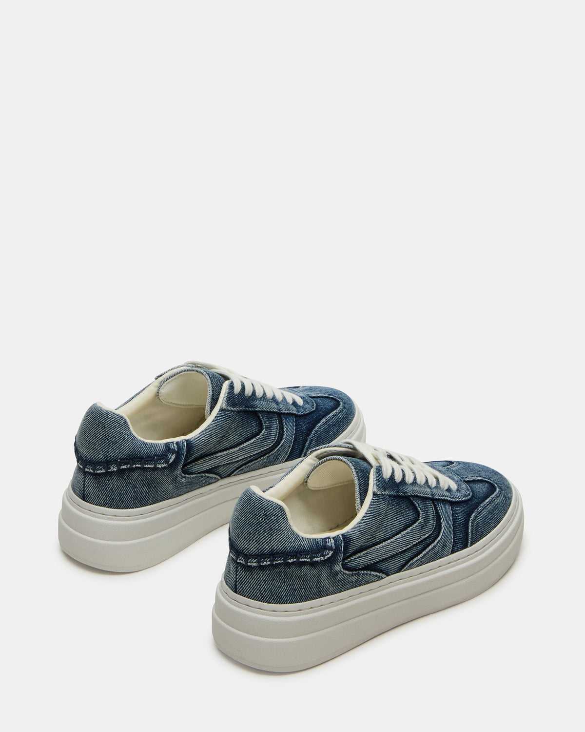 Steve Madden DODGE Denim Fabric Low-Top Platform Women's Sneaker