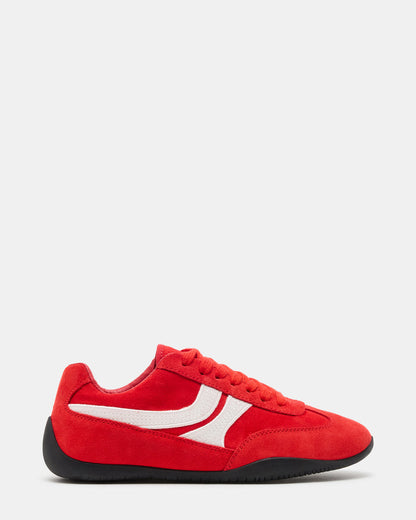 Steve Madden DOBSON Red Women's Low-Top Lace-Up Sneaker