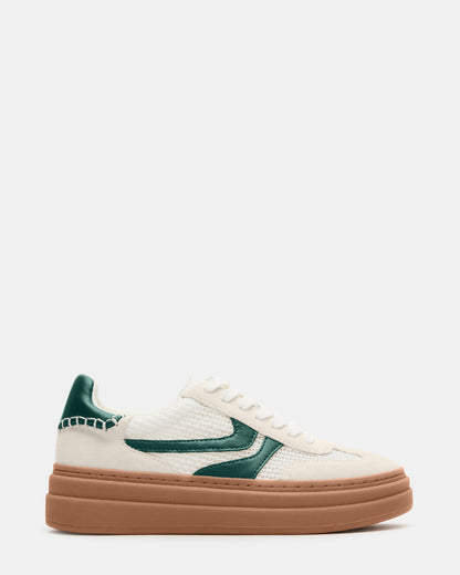Steve Madden DODGE White/Green Low-Top Platform Women's Sneaker