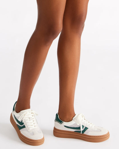 Steve Madden DODGE White/Green Low-Top Platform Women's Sneaker